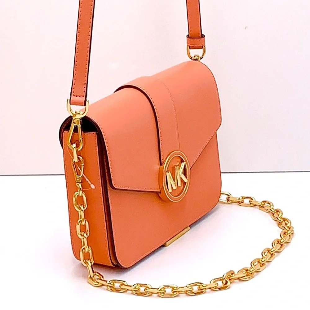 MICHAEL KORS CARMEN MEDIUM CONVERTIBLE SHOULDER BAG SHERBERT COLOR